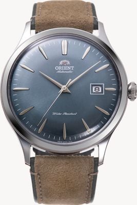 Orient Bambino Automatic (42mm) Blue Sunray Dial / Tan Leather Strap Watch RA-AC0P03L10B