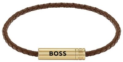 BOSS Jewellery Ares air Braided Cuff Brown Leather 1580876