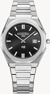 Roamer R8 Gents Quartz (41mm) Black Dial / Stainless Steel Bracelet 972980 41 85 20
