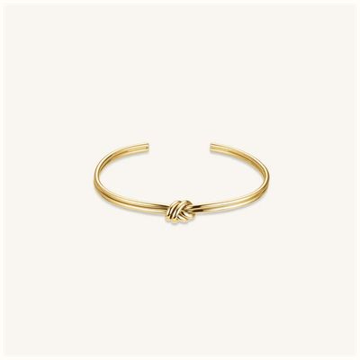 Rosefield Jewellery Statement Gold Plated Knot Bangle JBSKG-J1061