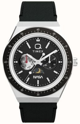 Timex Q Timex NASA Special Edition Multifunction (40mm) Black Dial / Black Leather Strap TW2Y56800