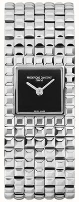 Frederique Constant Classics Manchette (25.7mm) Black Onyx Dial / Stainless Steel Bracelet FC-200ONB1MC6B