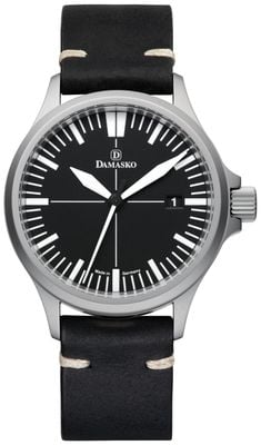 Damasko DS30 Three-Hand Automatic (39mm) Black Dial / Vintage Black Leather Strap DS30 VINTAGE BLACK LEATHER