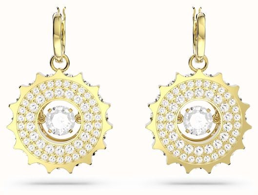 Swarovski Rota Drop Earrings | Gold-Tone Plated | White Crystals 5650364