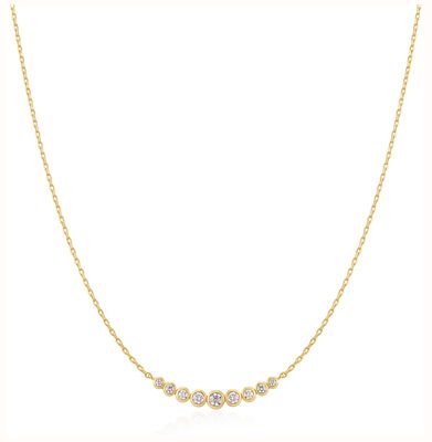Ania Haie Gold Graduated Bezel-Set Necklace N075-08G