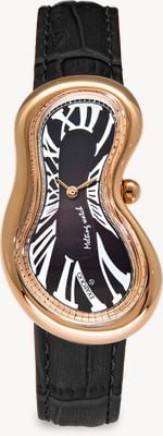 Exaequo Melting Watch Classic PVD Rose Gold (28mm) Black Dial / Black Croco Leather Strap EX 0003.0001