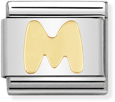 Nomination Classic Letter M 18ct Gold & Steel Charm 030101/13
