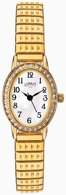 Limit Classic Crystal Quartz (20mm) Mother-of-Pearl Dial / Gold PVD Stainless Steel Expanding Bracelet 6030