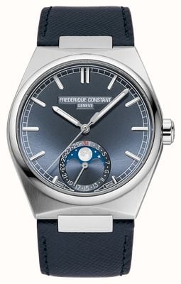 Frederique Constant Manufacture Highlife Moonphase Date Automatic (39mm) Blue Sunray Dial / Blue Saffiano Leather Strap FC-716BL3NH6