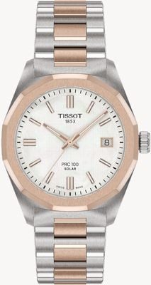 Tissot PRC 100 Solar (34mm) Mother-of-Pearl Dial / Two-Tone Stainless Steel Bracelet T1518222211100