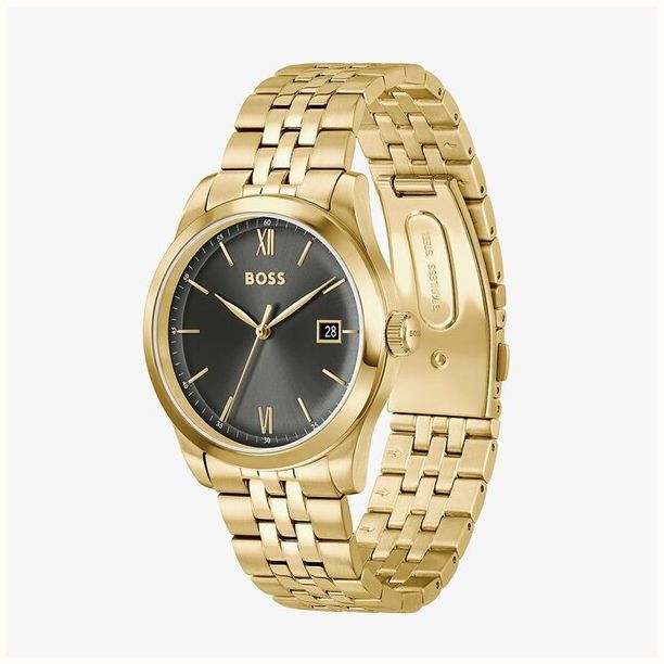BOSS Men's 39mm Gold Plated Stainless Steel Black Dial Langford Watch 1514359 - alternate view 2