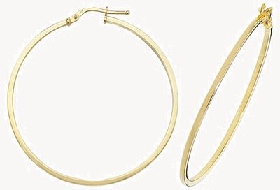 Treasure House 9k Yellow Gold Hoop Earrings 40 mm ER1007-40