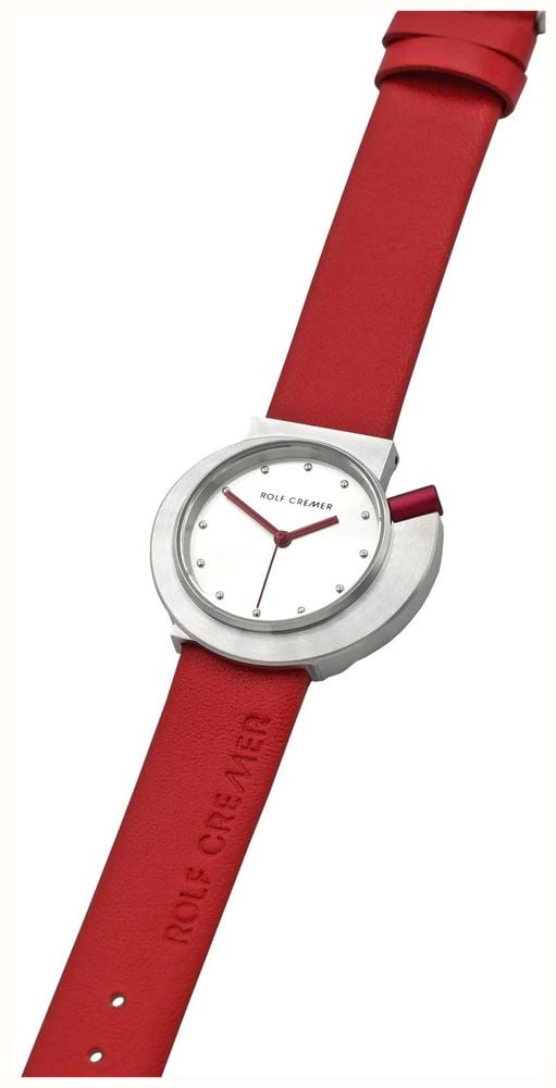Rolf Cremer Spirale S ii Red Leather Strap silver Dial 508506 - alternate view 2