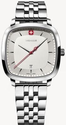 Wenger Vintage Classic Quartz (37mm) Silver Sandblasted Dial / Stainless Steel Bracelet 01.1921.101