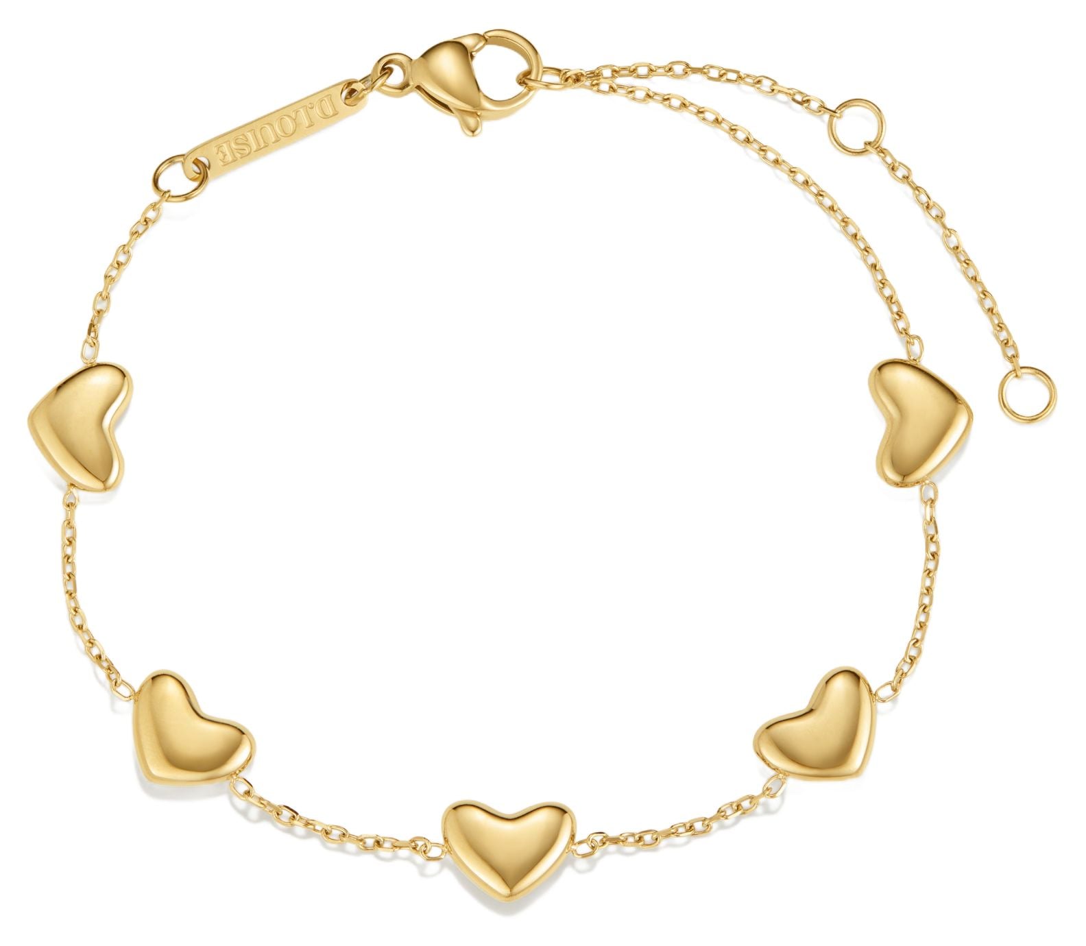 D.LOUISE NAB-12 Gold-Tone Bubble Heart Multi Bracelet Jewellery