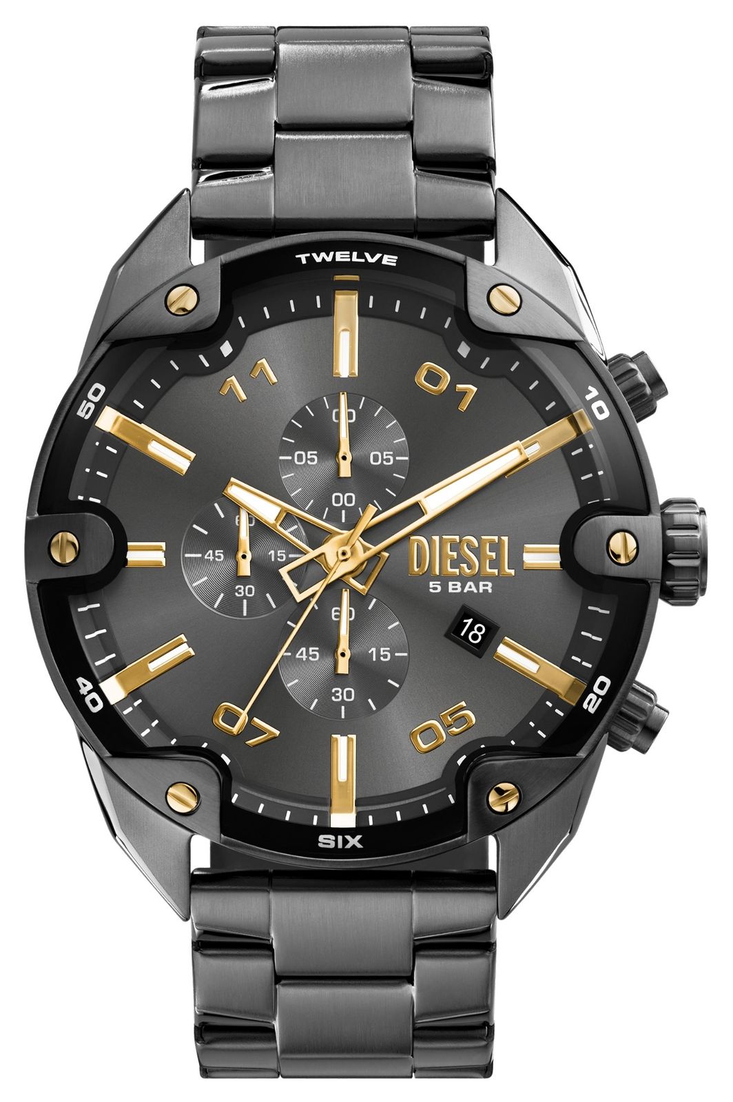 Diesel DZ4669 Men's Spiked (49mm) Grey Chronograph Dial / Watch