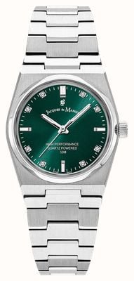 Jacques Du Manoir Horizon Crystal Quartz (31mm) Green Dial / Stainless Steel Bracelet JWL03603