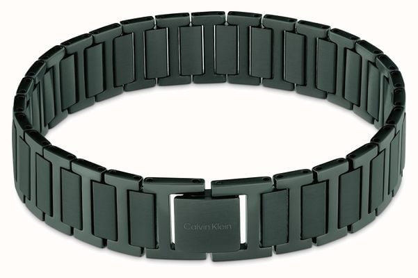 Calvin Klein Structured Links Men's Green-Tone Stainless Steel Bracelet 35100030