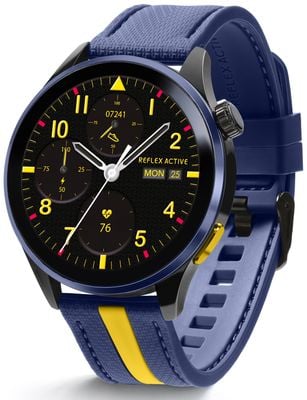 Reflex Active Series 54 AMOLED GPS Smart Calling Watch - Blue & Yellow RA54-2234