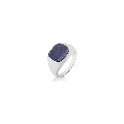 James Moore TH G7545L Silver Lapis Signet Ring Size T Jewellery