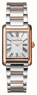 Maurice Lacroix Fiaba Square (24mm) Silver Sunbrushed 'fliniqué' Dial / Two-Tone Stainless Steel Bracelet FA1205-PVP02-110-A