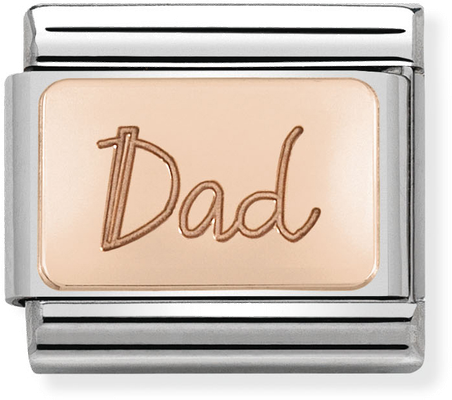 Nomination Classic Dad 9ct Rose Gold & Steel Charm 430101/32