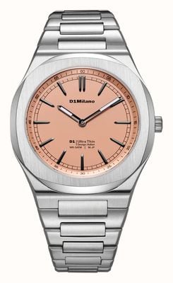 D1 Milano Ultra Thin Neutral Heritage (39mm) Orange-Brass Dial / Stainless Steel Bracelet UHBJ10