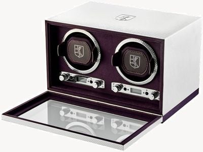 WOLF Silver Double Watch Winder - Silver 190004