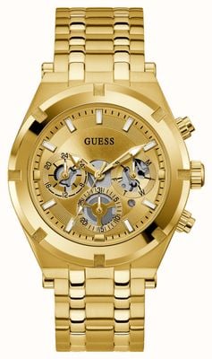 Guess Men's Continental (44mm) Gold Dial / Gold-Tone Stainless Steel Bracelet GW0260G4