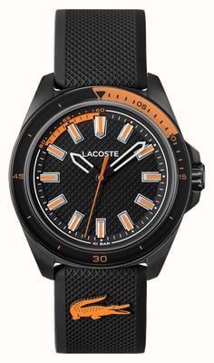 Lacoste CAPBRETON Three-Hand Quartz (43mm) Black Dial / Black Silicone Strap 2011495