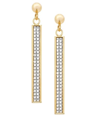 Treasure House ES565 9k Yellow Gold Drop Bar Earrings Jewellery