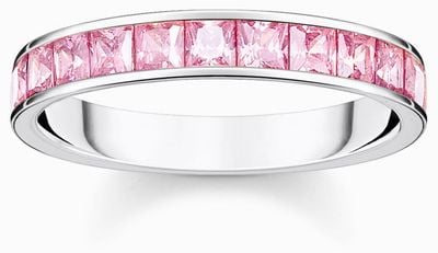 Thomas Sabo Pink Pavé Ring | Sterling Silver | Pink Cubic Zirconia | EU 54 UK N TR2358-051-9-54