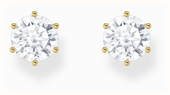 Thomas Sabo White Zirconia Gold-Plated Sterling Silver Stud Earrings H2300-414-14