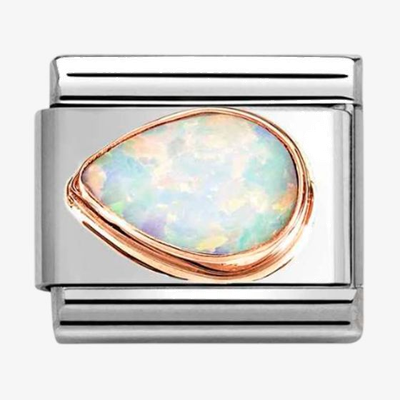 Nomination Classic White Opal Rose Gold & Steel Charm 430513/07
