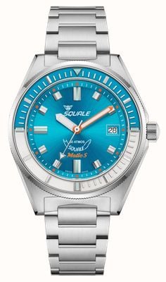 Squale Matic S Automatic (39mm) Sunray Light Blue 313C Dial / Stainless Steel Bracelet MATICLBWLB.SSBX