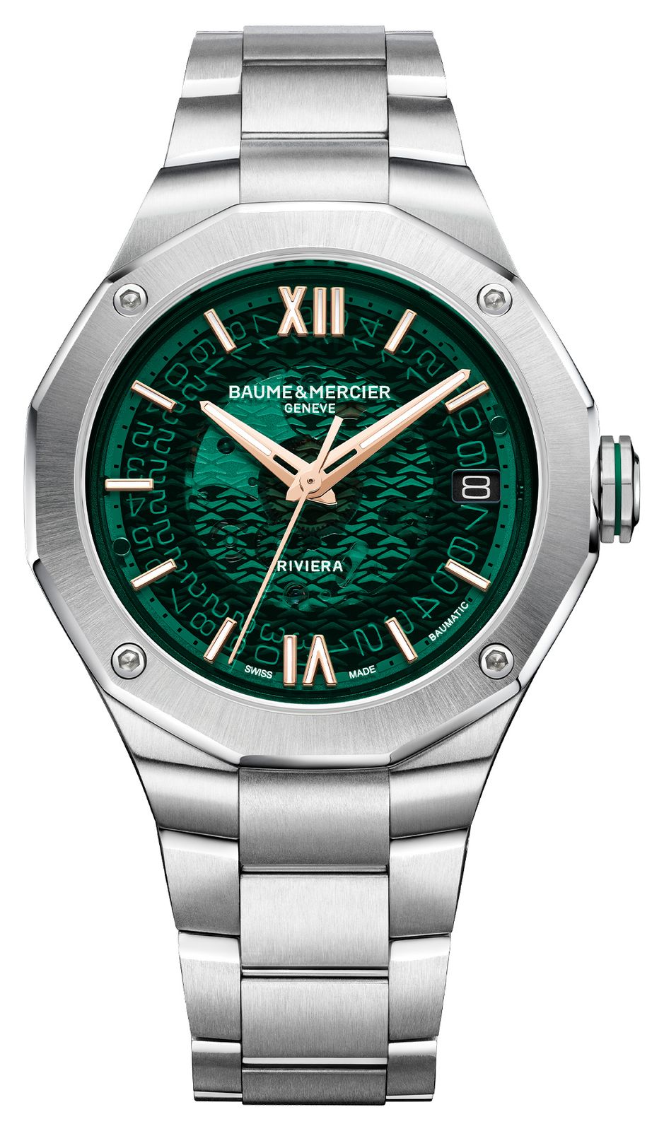 Baume & Mercier 10770 Men's Riviera (39mm) Green Dial / Watch