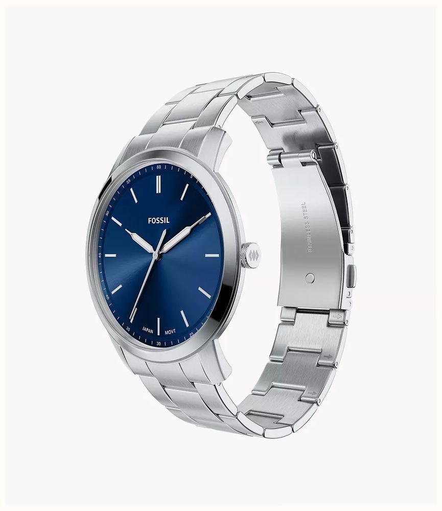 Fossil Minimalist 44 mm Three-Hand Blue Dial Stainless Steel Watch FS6180 - alternate view 2