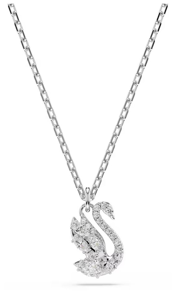 Swarovski 5754347 Swan pendant, Mixed cuts, Swan, White, Jewellery