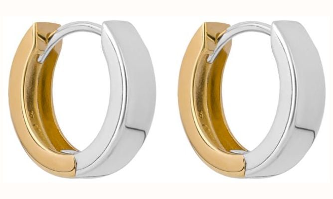 Gold Plated Two Tone Hugg Earrings E6246