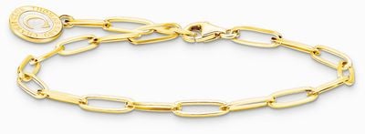 Thomas Sabo Charm Bracelet With Shimmering White Cold Enamel Gold Plated 17cm X0286-427-39-L17