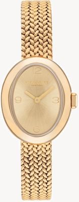 Coach Women's Sammy (22.5mm) Gold Sunray Dial / Gold-Tone Stainless Steel Mesh Bracelet 14504567