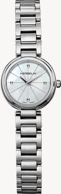 Herbelin Lady H Quartz (22mm) Mother-of-Pearl Dial / Stainless Steel H-Link Bracelet 17312B19