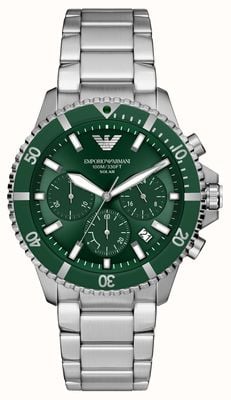 Emporio Armani World Explorer Chronograph (43mm) Green Dial / Stainless Steel Bracelet AR11741