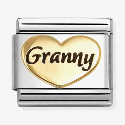 Nomination Composable Classic SIMBOLI Acciaio, Smalto E Oro 750 Cuore Granny 030285/81