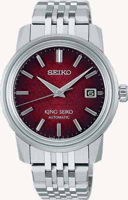 Seiko King Seiko KSK 6L ‘Garyu-Bai Red’ (38.6mm) Red Dial / Stainless Steel Bracelet SJE103J1
