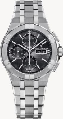 Maurice Lacroix AIKON Automatic Chronograph (42mm) Grey Clous De Paris Dial / Stainless Steel Bracelet Watch AI6218-SS002-330-1
