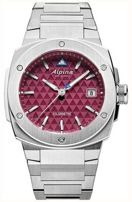 Alpina Alpiner Extreme Solameter (37.5mm) Burgundy Triangle Pattern Dial / Stainless Steel Bracelet AL-140BRG3AE6B