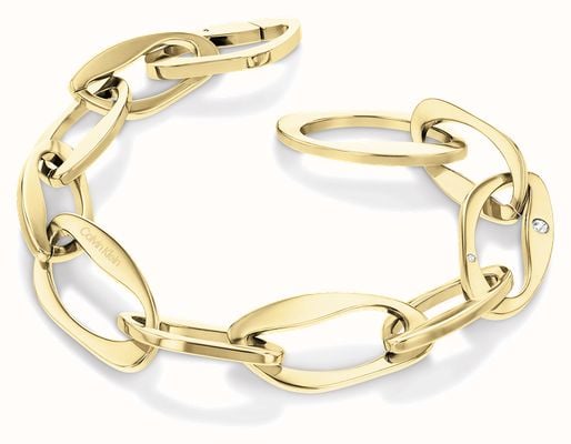 Calvin Klein Harmonious Connection Gold-Tone Stainless Steel Large Link Chain Bracelet 35000686