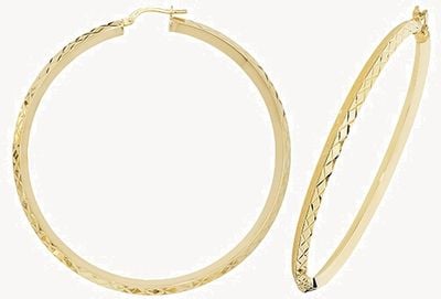 Treasure House 9k Yellow Gold Hinged Hoop Earrings 50 mm ER1018-50