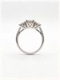 0.50ct Round Brilliant Natural Diamond 18ct White Gold Halo Trilogy Ring JM4572 - alternate view 3